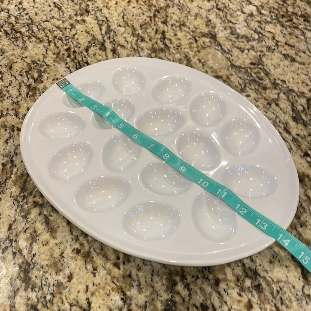 🐣White Ceramic Egg Platter 🥚 Dish